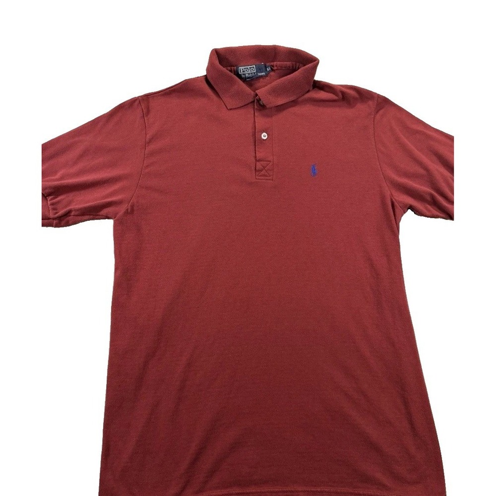 Polo Ralph Lauren Boys XL 18-20 Red Polo Shirt Blue Pony 100% Cotton